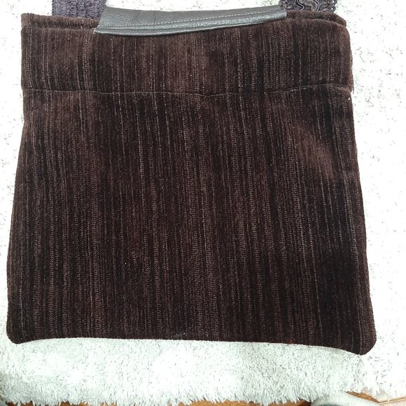 Vintage boho velvet and leather bag with embroidered strap - Picture 9 of 13